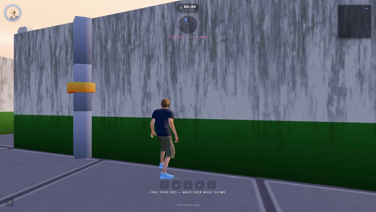 A rival player visible ahead in a corridor.